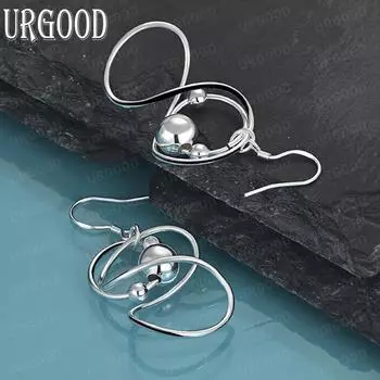 Геометрические серьги для пирсинга из стерлингового серебра 925 пробы, свадебные украшения 4.80*1.90cm