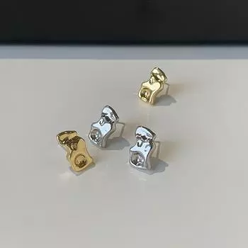 Геометрические серьги-гвоздики особой формы, женские минималистичные серьги в форме лавы, индивидуальные, на каждый день, для поездок на работу, нестандартные серьги