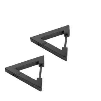 Геометрические серьги из нержавеющей стали для мужчин и женщин, простые серьги из титановой стали, отполированные вручную One Size чёрный