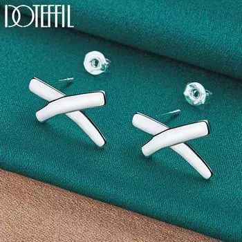 Геометрические серьги из стерлингового серебра 925 пробы, модные свадебные украшения для вечеринок 0.70*1.30cm