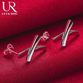 Геометрические серьги из стерлингового серебра 925 пробы, модные свадебные украшения для вечеринок 0.70*1.30cm