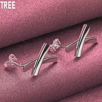 Геометрические серьги из стерлингового серебра 925 пробы, модные свадебные украшения для вечеринок 0.70*1.30cm