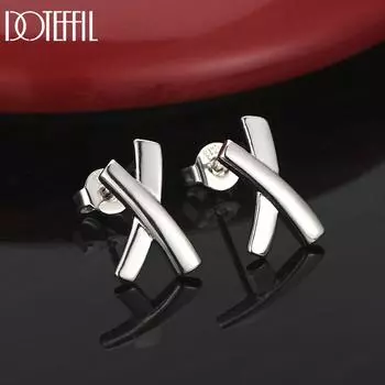 Геометрические серьги из стерлингового серебра 925 пробы, модные свадебные украшения для вечеринок 0.70*1.30cm