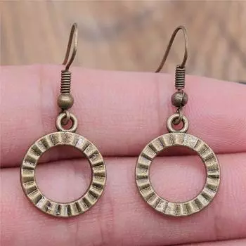 Геометрические серьги-капли, мужские аксессуары, винтажные ювелирные инструменты, размер 18X19 мм