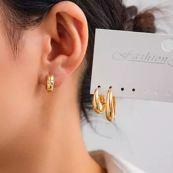 Геометрические серьги-капли с блестящими бриллиантами — европейский и американский стиль earrings set 5525