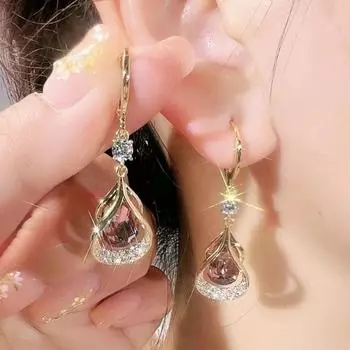 Геометрические серьги-капли воды, легкие, роскошные, атмосферные серьги для женщин белый