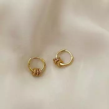 Геометрические серьги-кольца в форме шестеренок для женщин и девочек, серьги-гвоздики из циркония с пряжкой, корейские ювелирные изделия