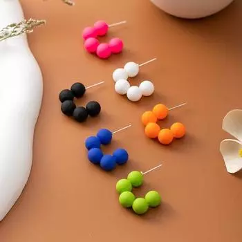 Геометрические серьги-кольца в форме буквы C, модные круглые серьги-гвоздики, винтажные круглые женские серьги-петли style 5