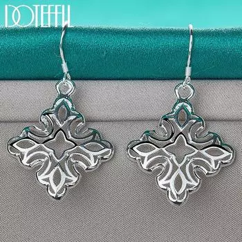 Геометрические серьги-подвески из стерлингового серебра 925 пробы, модные свадебные украшения 4.20*2.50cm