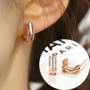 Геометрические серьги Ретро темперамент Модные женские серьги розового золота