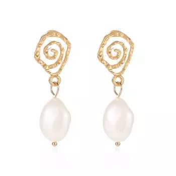 Геометрические серьги темперамент ретро спираль золотые серьги модные креативные женские серьги волна ADM