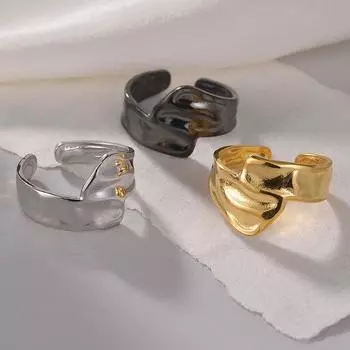Геометрические свадебные украшения, кольца из нержавеющей стали, регулируемые винтажные аксессуары для вечеринок, подарок для женщин и мужчин, кольцо Anillos Para Pareja Adjustable чёрный