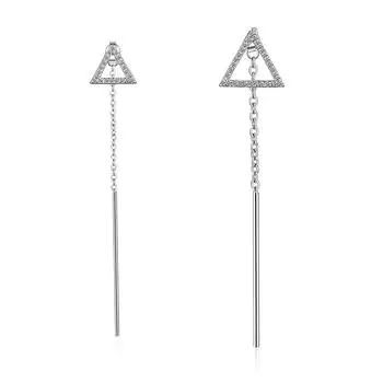 Геометрические Треугольники Длинные Кисточки Искрящийся Темперамент Простые Женские Серьги Аксессуары Для Вечеринок Модные Украшения
