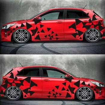 Геометрические треугольные наклейки на автомобиль: Талия тела и универсальная отделка дверей standard белый