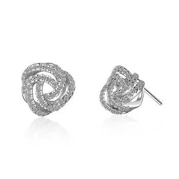 Геометрические вращающиеся серьги-гвоздики на День святого Валентина с циркониевыми сверкающими классическими серьгами для женщин, ослепительные женские элегантные аксессуары, украшения на все времена