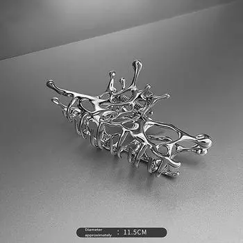 Геометрические заколки-коготь для женщин, большие металлические серебряные заколки для волос в корейском стиле в форме акулы, зажимы для волос для девочек, аксессуары для волос