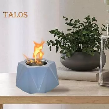 Геометрический бетонный настольный костер для дома, улицы, заднего двора, балкона, патио, многоугольный камин, прочная переносная печь, украшение серый