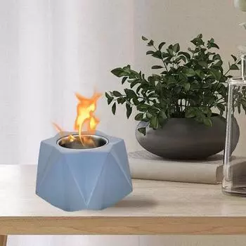 Геометрический бетонный настольный костер для дома и улицы, задний двор, балкон, патио, полигональный камин, тяжелый серый