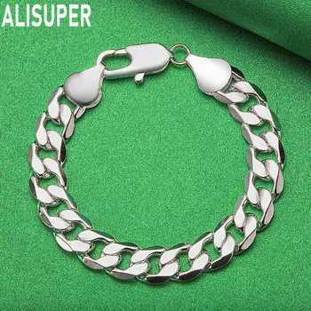 Геометрический браслет из стерлингового серебра 925 пробы, модные свадебные украшения 20CM