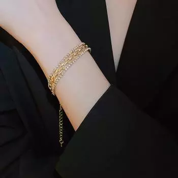 Геометрический бриллиантовый браслет Модный золотой браслет золотой