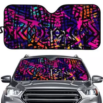 Геометрический Граффити Автомобильный Лобовое Стекло Солнцезащитный Козырек Customized according to your drawing