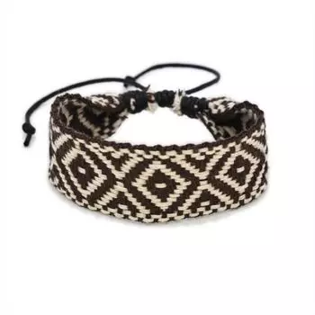 Геометрический индивидуальный браслет в этническом стиле, широкий тканый браслет дружбы