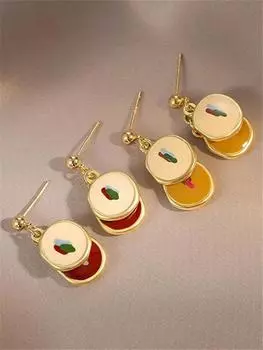 Геометрический креативный дизайн, красочные милые серьги-подвески с каплями глазури для женщин и девушек, повседневная мода, французские серьги, ювелирные изделия, подарок