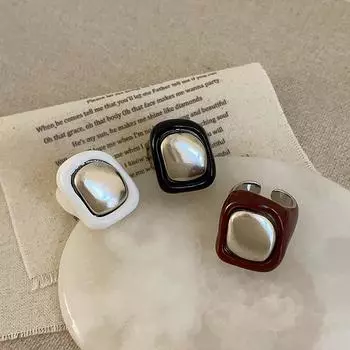 Геометрический квадрат капает масло широкий вариант открытого кольца женское уникальное индивидуальное изысканное модное пригородное универсальное кольцо кольцо