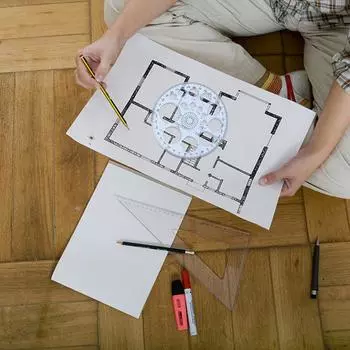 Геометрический шаблон Измерительная линейка Круги Чертежные формы Трафареты (1)