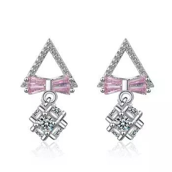 Геометрический школьный подарок, модные циркониевые сверкающие классические серьги-гвоздики для женщин, ослепительные женские элегантные аксессуары, вневременные ювелирные изделия розового золота