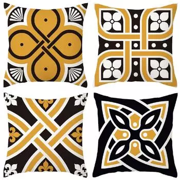 Геометрический симметричный узор Чехол для диванной подушки Украшение для спальни Офис Гостиная Домашний Чехол для подушки 40x40cm