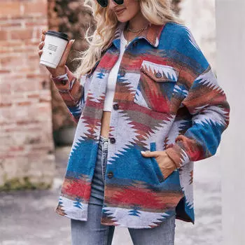 Геометрический свободный женский пиджак с длинными рукавами и лацканами, рубашка S