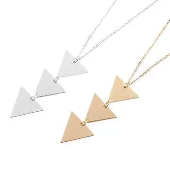 Геометрический треугольный кулон, длинная цепочка, женский свитер, ожерелье, ювелирные изделия золотистый