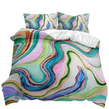 Геометрический узор пододеяльник комплект абстрактные красочные геометрические фигуры комплект постельного белья двуспальный размер Queen King полиэстер стеганый чехол 70x133cm 2pcs