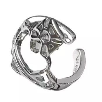 Геометрическое кольцо с полым сердцем для женщин, регулируемый медный дизайн, нерегулярная геометрия, винтажное кольцо, модная бижутерия, подарок