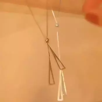 Геометрическое ожерелье для женщин, модное серебряное колье, регулируемый треугольный кулон, ожерелья, цепочка на ключицу, шею, вечерние ювелирные изделия, подарок one size