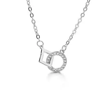 Геометрическое ожерелье из циркония для женщин, регулируемое, простой дизайн, коробка, переплетенная, круглая, квадратная, ключичная цепочка Tide Niche