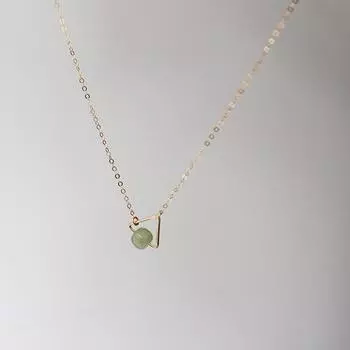 Геометрическое ожерелье из нефрита Хотан, женское, легкое, роскошное, нишевое, дизайн, треугольная, из нержавеющей стали, ключичная цепочка