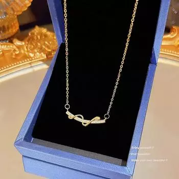 Геометрическое ожерелье из титановой стали, женское ожерелье-джокер, модное ожерелье, легкая роскошная подвеска из циркония, цепочка на ключицу