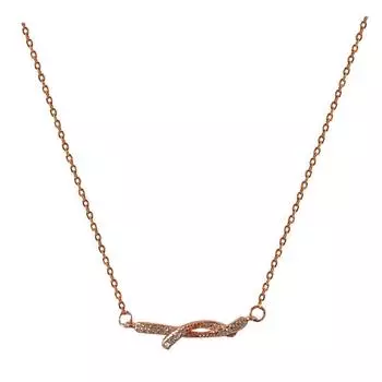 Геометрическое ожерелье с бриллиантами в виде крестообразного узла для женщин в стильном и универсальном стиле, простая цепочка на ключицу для женской моды