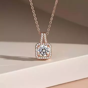 Геометрическое ожерелье в виде куба сахара, женское, легкое, роскошное, темпераментное, французское, с подвеской из циркония, аксессуары