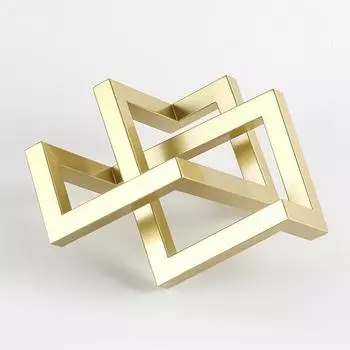 Геометрическое произведение искусства Абстрактные металлические украшения Модель комнаты Офис продаж Винный шкаф Книжная полка Светильник Роскошь Современный Креативный Декор