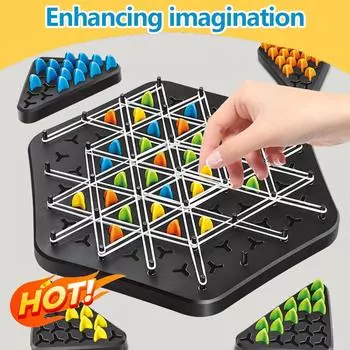 Геометрия Цепные шахматы Головоломка Треугольные шахматы Настольная игра Резиновая лента Обучение Семейное взаимодействие Упражнение Игрушки для размышлений Подарки Новые