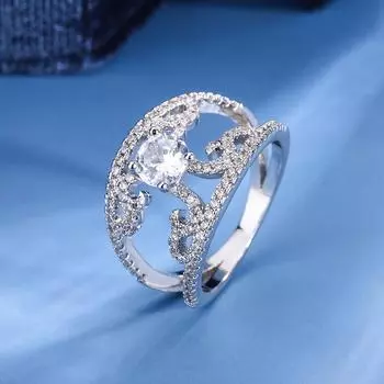 Геометрия Дамское европейское и американское кольцо Личность Простые креативные украшения Изящные украшения для банкета 6 белый