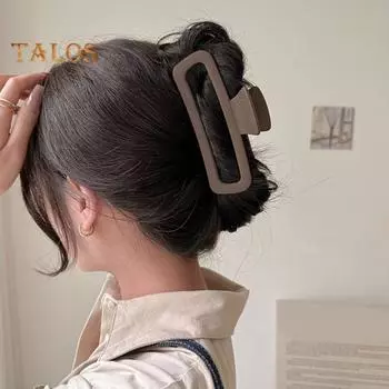 Геометрия когтя для волос Прямоугольная форма Нескользящие зубцы Зажим для волос с задней частью Пластиковый крепкий захват Аксессуары для волос чёрный