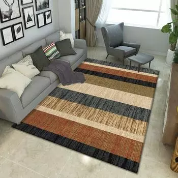 Геометрия линейные цветные блоки большой ковер гостиная декор ковер кухня нескользящий туалет впитывающий коврик для ног домашний моющийся дверной коврик 40x60cm