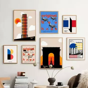 Геометрия Пизанская башня Париж Баухаус слова цитаты плакаты печать на холсте живопись настенные панно искусство современный скандинавский декор для гостиной A4 21X30cm No Framed