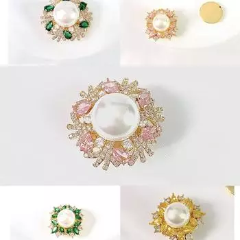 Геометрия жемчуга постепенное изменение циркон анти-свет магнитная брошь бриллиант сияющий универсальный хипстер роскошные аксессуары для женщин