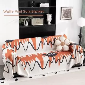 Чехол для дивана Geometry Line Waffle, чехол для дивана, универсальное полотенце для дивана, пыленепроницаемая подушка для дивана 180x130