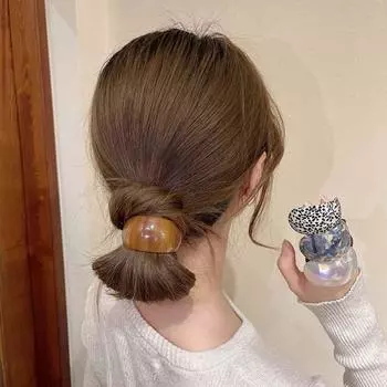 Geometry Retro Arc Cute Acetic Acid Hair Rope Female Hair Ring Korean Style Rubber Band Hair Tie A